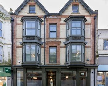 Exterior frontage of the refurbished office within an old victorian building